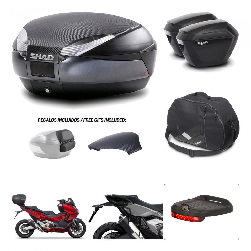 SHAD Suitcases sh23 + mounting bracket trunk SH48 backrest cover accessories 49 L KIT-476008