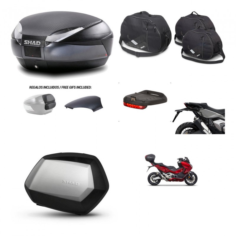 SHAD SH35 PREMIUM suitcases + mounting bracket SH48 trunk backrest cover accessories 49 L KIT-476010