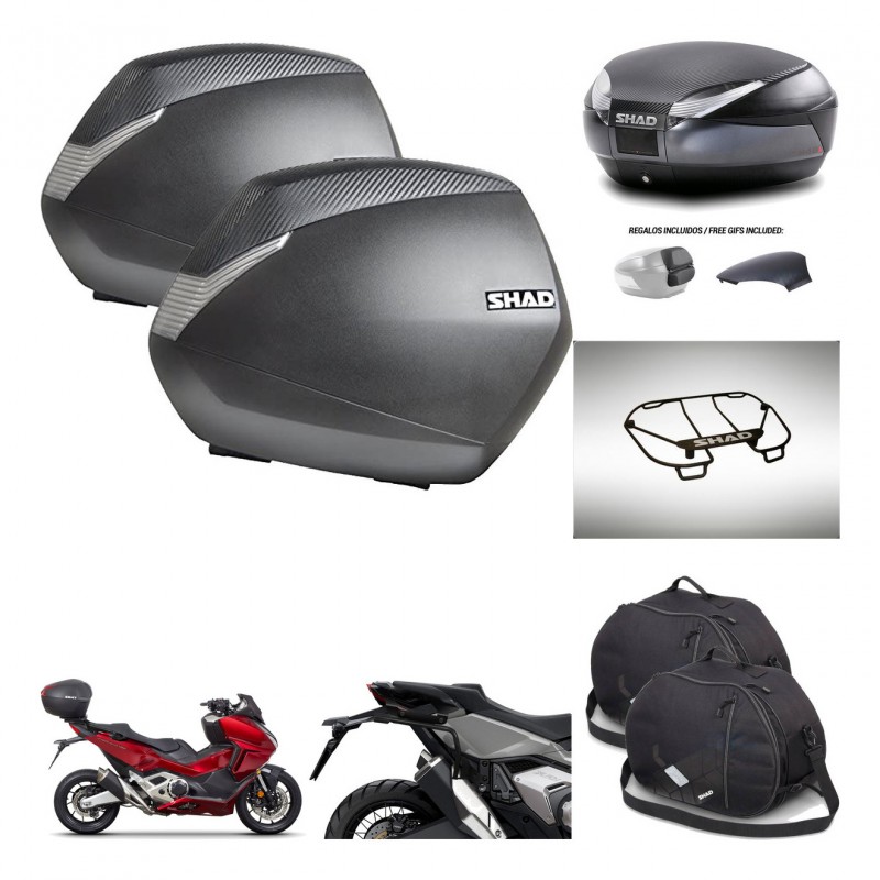 SHAD Baul SH48 tapa respaldo + soporte montaje maletas SH36 accesorios 49 L KIT-476013