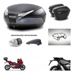 SHAD Suitcases sh23 + mounting bracket trunk SH48 backrest cover accessories 49 L KIT-476014
