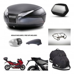 SHAD SH35 PREMIUM suitcases + mounting bracket SH48 trunk backrest cover accessories 49 L KIT-476016
