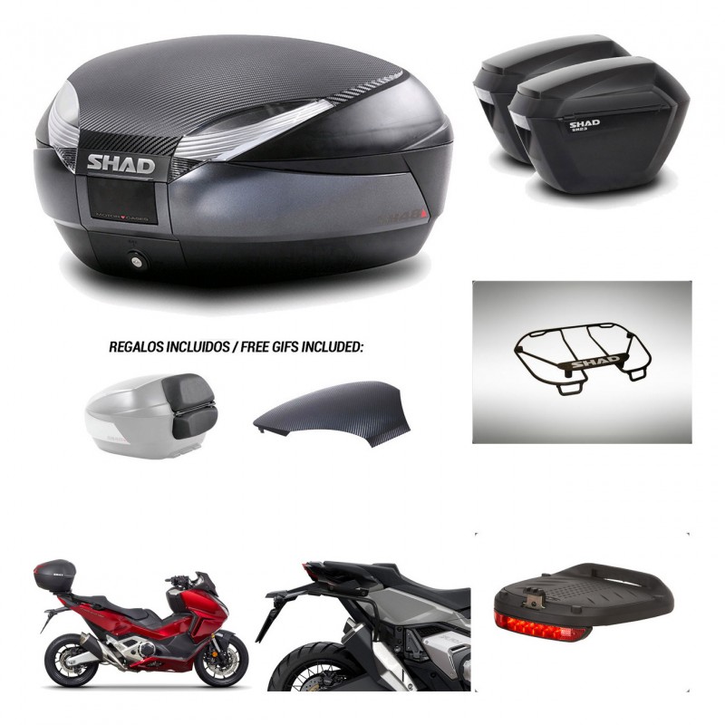 SHAD Suitcases sh23 + mounting bracket trunk SH48 backrest cover accessories 49 L KIT-476020