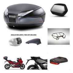 SHAD SH35 PREMIUM suitcases + mounting bracket SH48 trunk backrest cover accessories 49 L KIT-476021