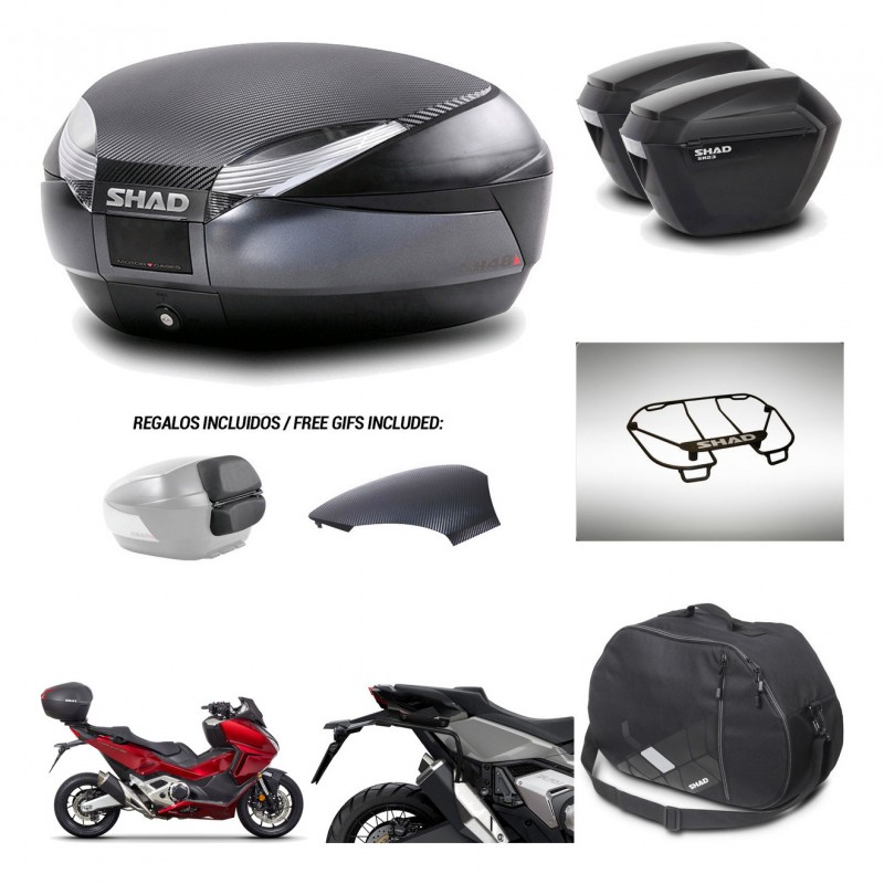SHAD Suitcases sh23 + mounting bracket trunk SH48 backrest cover accessories 49 L KIT-476026
