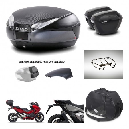 SHAD Suitcases sh23 + mounting bracket trunk SH48 backrest cover accessories 49 L KIT-476026