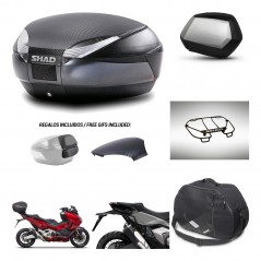 SHAD SH35 PREMIUM suitcases + mounting bracket SH48 trunk backrest cover accessories 49 L KIT-476027