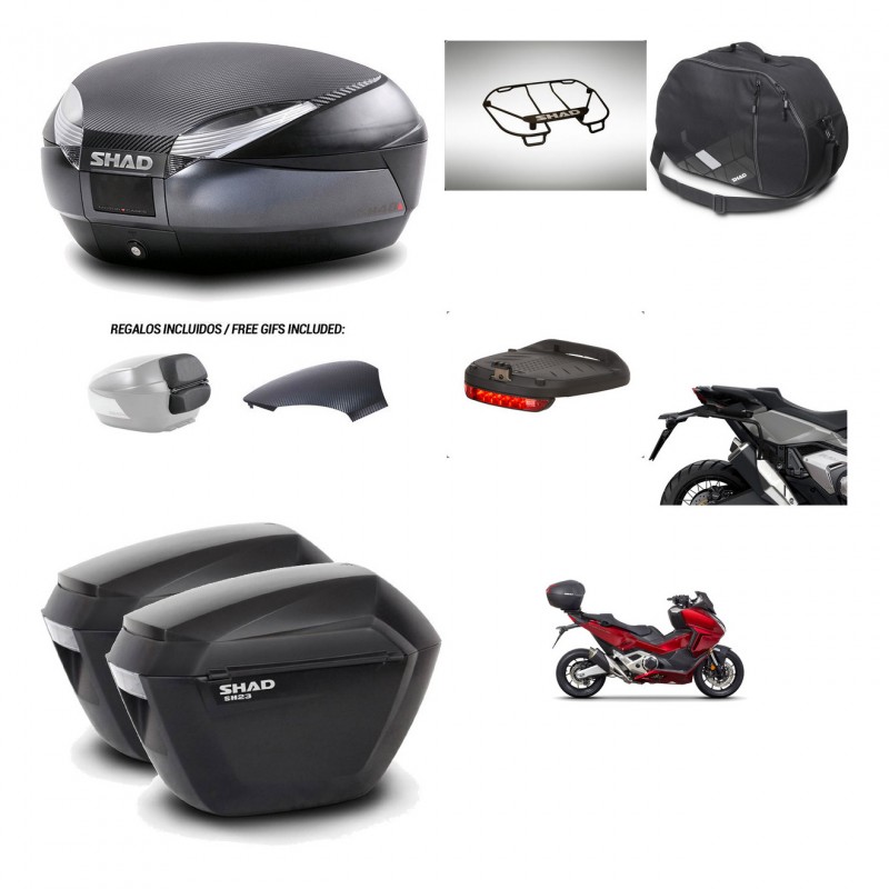 SHAD Suitcases sh23 + mounting bracket trunk SH48 backrest cover accessories 49 L KIT-476032