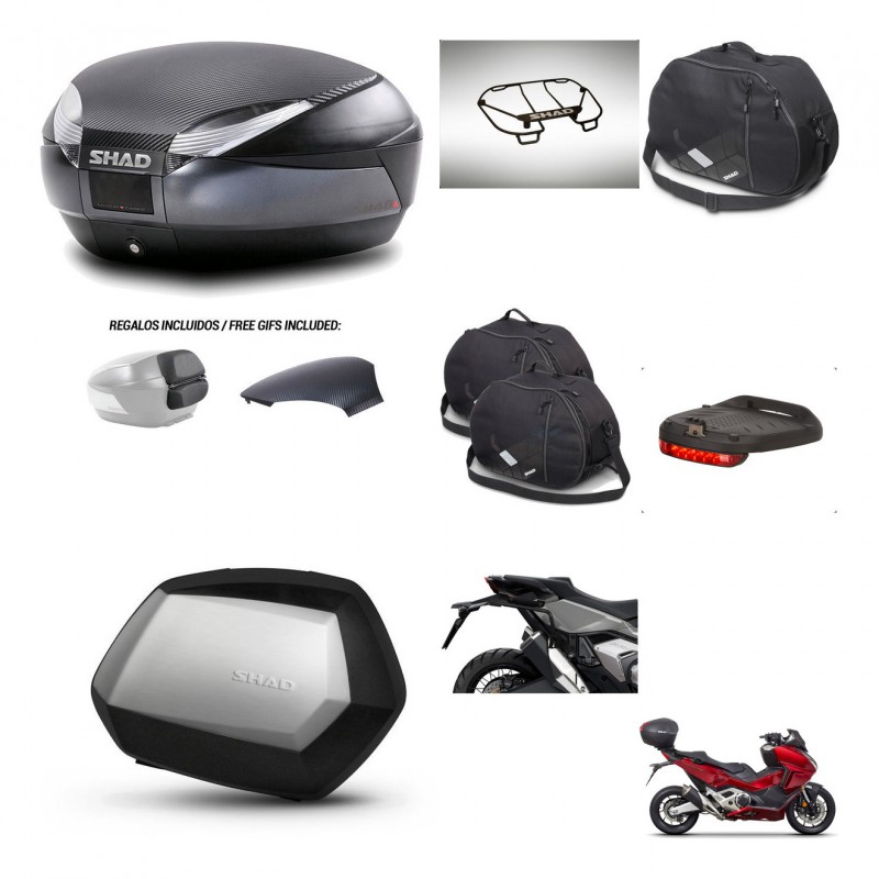 SHAD SH35 PREMIUM suitcases + mounting bracket SH48 trunk backrest cover accessories 49 L KIT-476034