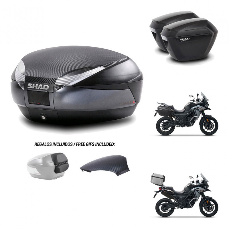SHAD Suitcases sh23 + mounting bracket trunk SH48 backrest cover 49 L KIT-476038