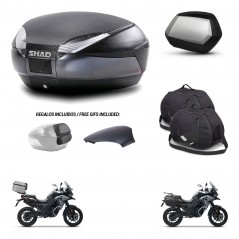 SHAD SH35 PREMIUM suitcases + mounting bracket SH48 trunk backrest cover accessories 49 L KIT-476040
