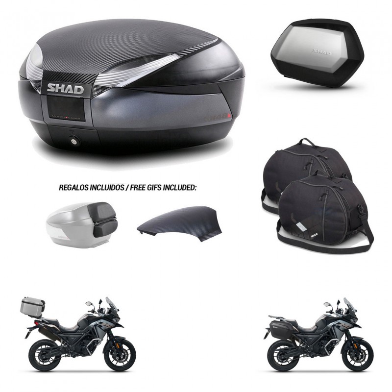 SHAD SH35 PREMIUM suitcases + mounting bracket SH48 trunk backrest cover accessories 49 L KIT-476040