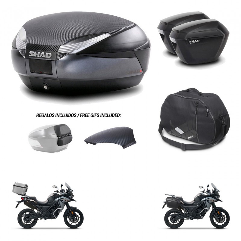 SHAD Suitcases sh23 + mounting bracket trunk SH48 backrest cover accessories 49 L KIT-476050