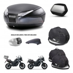 SHAD SH35 PREMIUM suitcases + mounting bracket SH48 trunk backrest cover accessories 49 L KIT-476052