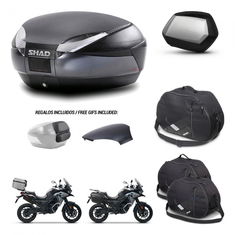 SHAD SH35 PREMIUM suitcases + mounting bracket SH48 trunk backrest cover accessories 49 L KIT-476052