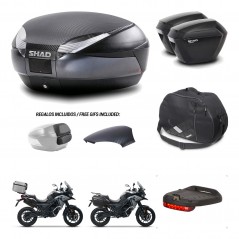 SHAD Maletas sh23 + soporte montaje baul SH48 tapa respaldo accesorios 49 L KIT-476056