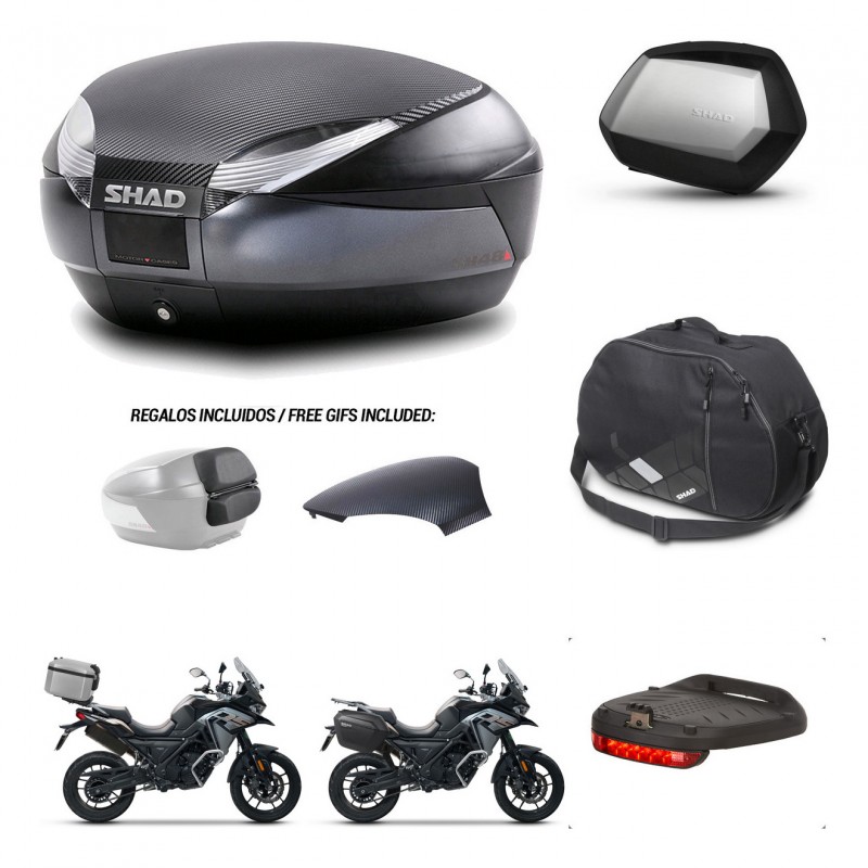 SHAD SH35 PREMIUM suitcases + mounting bracket SH48 trunk backrest cover accessories 49 L KIT-476057