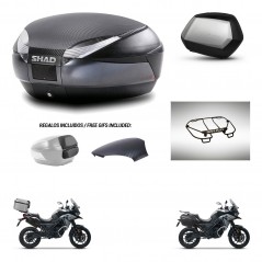SHAD SH35 PREMIUM suitcases + mounting bracket SH48 trunk backrest cover accessories 49 L KIT-476063