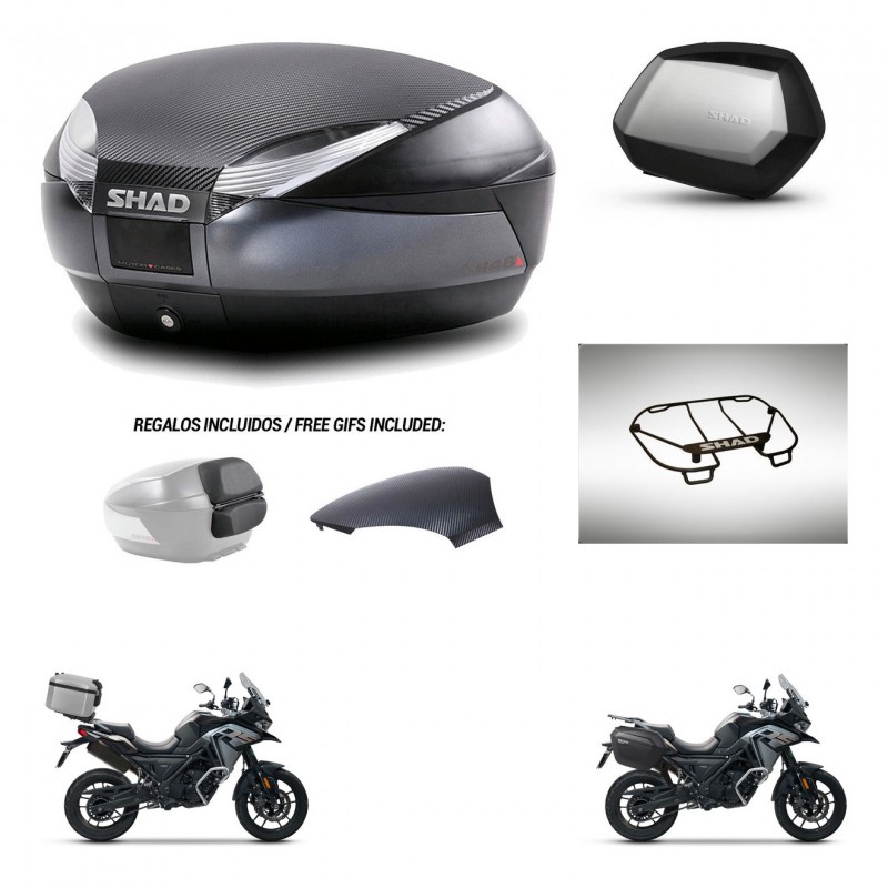 SHAD SH35 PREMIUM suitcases + mounting bracket SH48 trunk backrest cover accessories 49 L KIT-476063