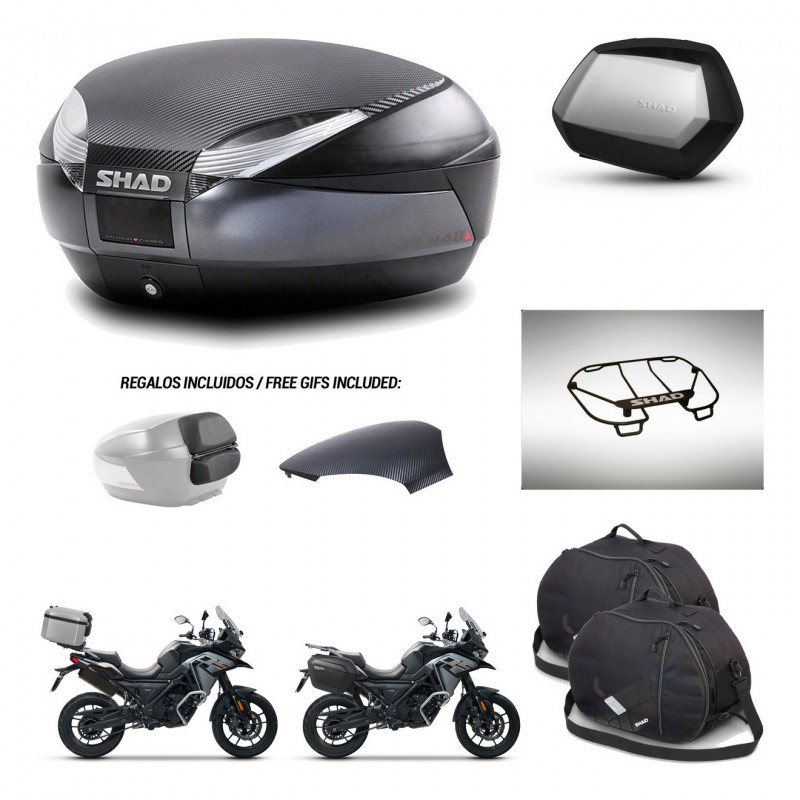 SHAD SH35 PREMIUM suitcases + mounting bracket SH48 trunk backrest cover accessories 49 L KIT-476064
