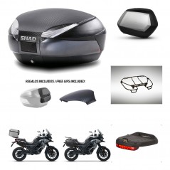 SHAD SH35 PREMIUM suitcases + mounting bracket SH48 trunk backrest cover accessories 49 L KIT-476069