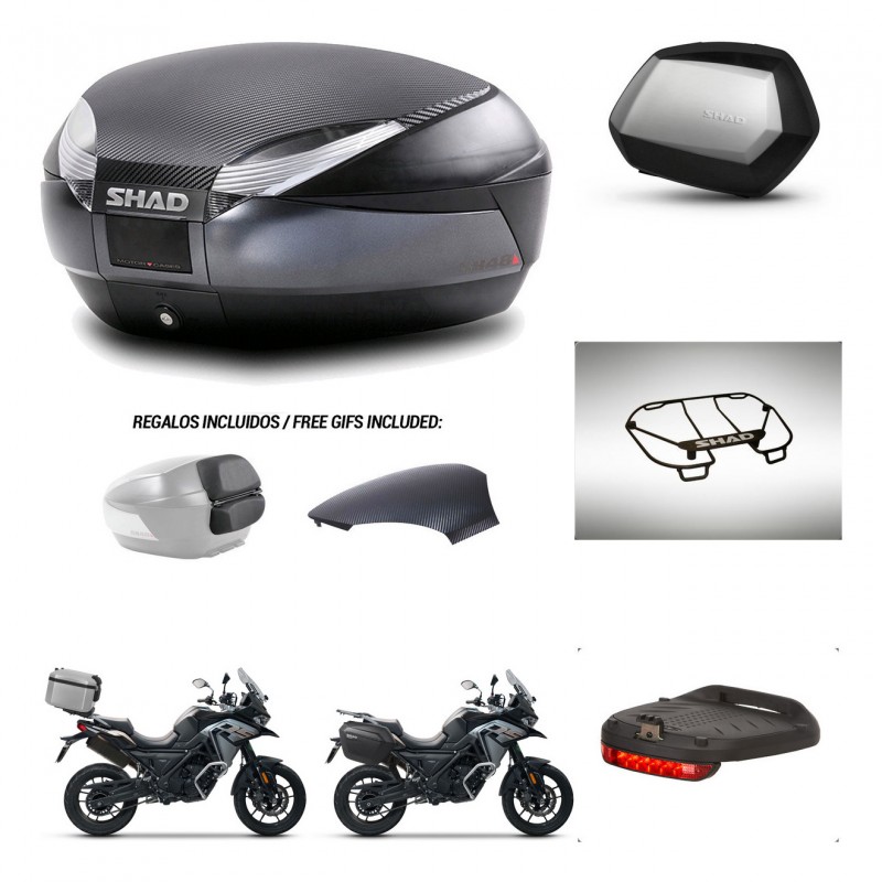 SHAD SH35 PREMIUM suitcases + mounting bracket SH48 trunk backrest cover accessories 49 L KIT-476069