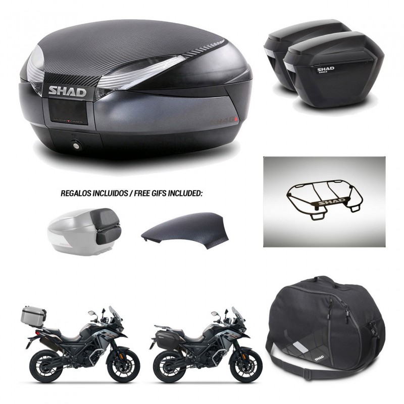 SHAD Suitcases sh23 + mounting bracket trunk SH48 backrest cover accessories 49 L KIT-476074