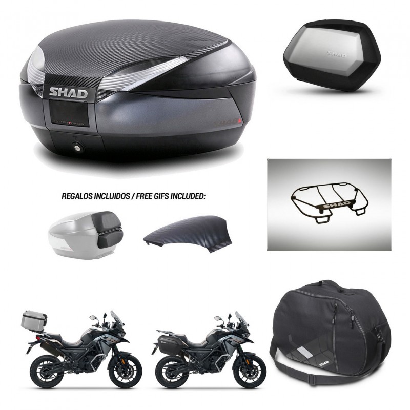 SHAD SH35 PREMIUM suitcases + mounting bracket SH48 trunk backrest cover accessories 49 L KIT-476075