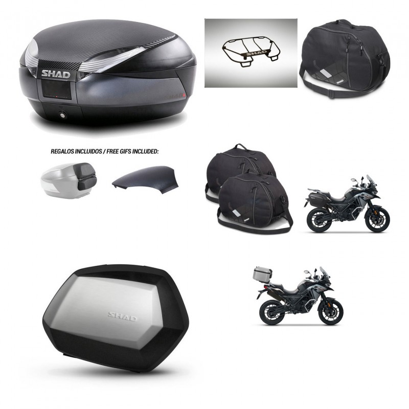 SHAD SH35 PREMIUM suitcases + mounting bracket SH48 trunk backrest cover accessories 49 L KIT-476076