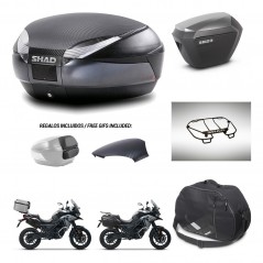 SHAD Maletas sh23 alu + soporte montaje baul SH48 tapa respaldo accesorios 49 L KIT-476077