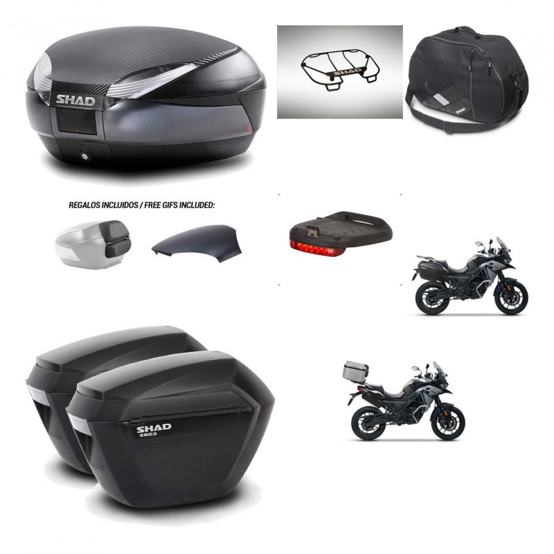 SHAD Suitcases sh23 + mounting bracket trunk SH48 backrest cover accessories 49 L KIT-476080