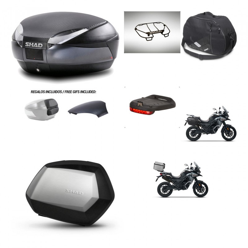 SHAD SH35 PREMIUM suitcases + mounting bracket SH48 trunk backrest cover accessories 49 L KIT-476081