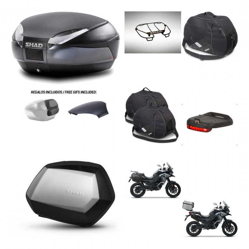 SHAD SH35 PREMIUM suitcases + mounting bracket SH48 trunk backrest cover accessories 49 L KIT-476082