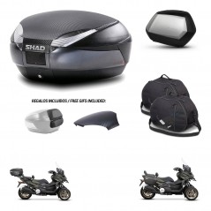 SHAD Maletas SH35 PREMIUM + soporte montaje baul SH48 tapa respaldo accesorios 49 L KIT-476088