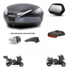 SHAD SH35 PREMIUM suitcases + mounting bracket SH48 trunk backrest cover accessories 49 L KIT-476093