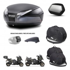 SHAD SH35 PREMIUM suitcases + mounting bracket SH48 trunk backrest cover accessories 49 L KIT-476100