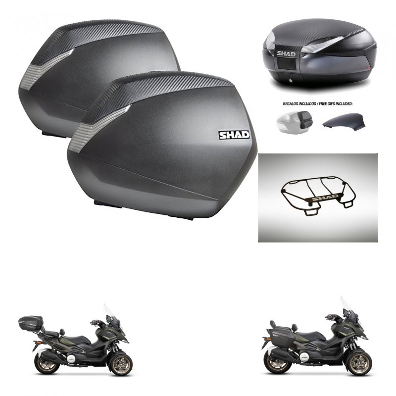SHAD Baul SH48 tapa respaldo + soporte montaje maletas SH36 accesorios 49 L KIT-476108