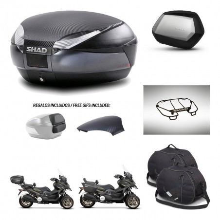 SHAD SH35 PREMIUM suitcases + mounting bracket SH48 trunk backrest cover accessories 49 L KIT-476112
