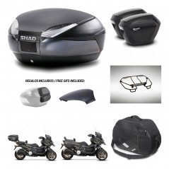 SHAD Suitcases sh23 + mounting bracket trunk SH48 backrest cover accessories 49 L KIT-476122