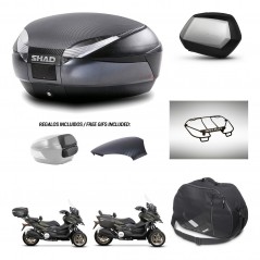 SHAD SH35 PREMIUM suitcases + mounting bracket SH48 trunk backrest cover accessories 49 L KIT-476123