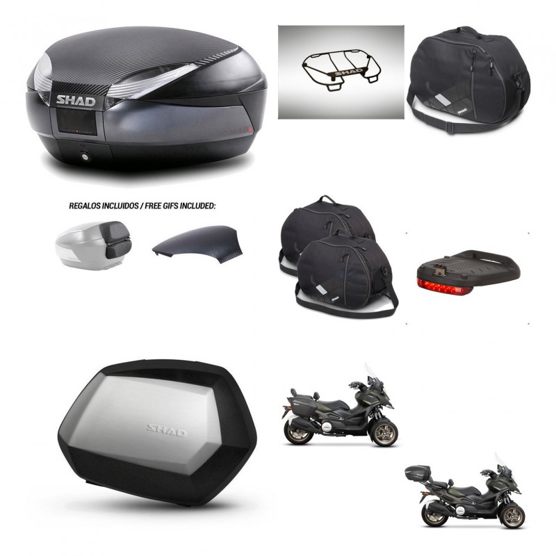 SHAD SH35 PREMIUM suitcases + mounting bracket SH48 trunk backrest cover accessories 49 L KIT-476130