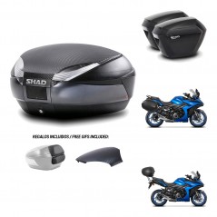 SHAD Suitcases sh23 + mounting bracket trunk SH48 backrest cover 49 L KIT-476134