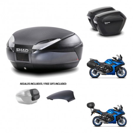 SHAD Maletas sh23 + soporte montaje baul SH48 tapa respaldo 49 L KIT-476134