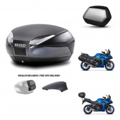 SHAD SH35 PREMIUM suitcases + mounting bracket SH48 trunk backrest cover 49 L KIT-476135