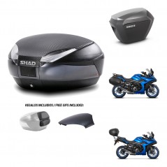 SHAD SH23 alu suitcases + mounting bracket SH48 trunk backrest cover 49 L KIT-476137