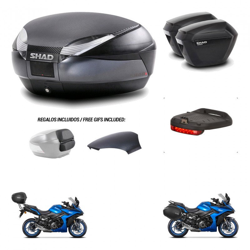 SHAD Suitcases sh23 + mounting bracket trunk SH48 backrest cover accessories 49 L KIT-476140