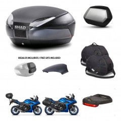 SHAD SH35 PREMIUM suitcases + mounting bracket SH48 trunk backrest cover accessories 49 L KIT-476142