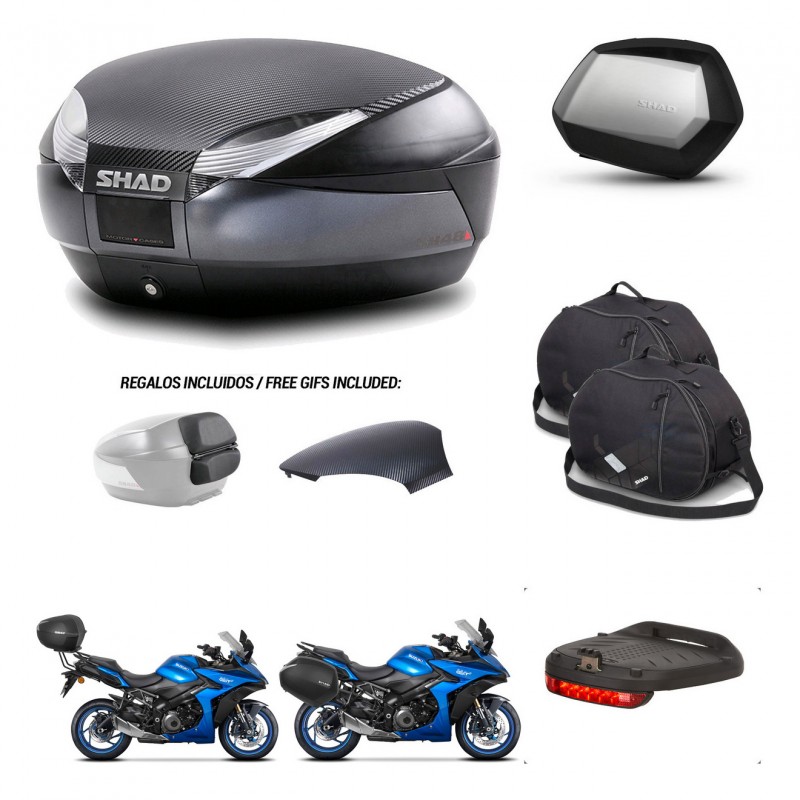 SHAD SH35 PREMIUM suitcases + mounting bracket SH48 trunk backrest cover accessories 49 L KIT-476142