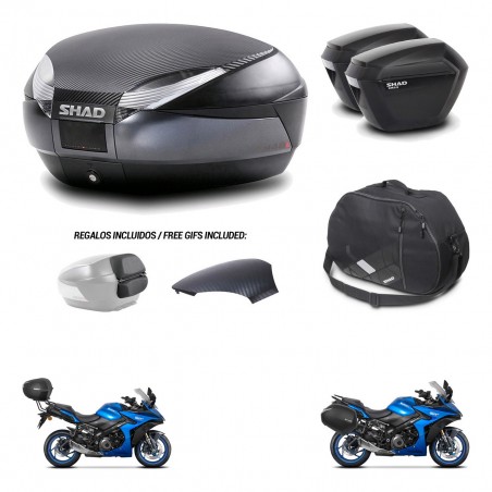 SHAD Suitcases sh23 + mounting bracket trunk SH48 backrest cover accessories 49 L KIT-476146