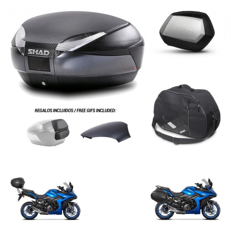 SHAD SH35 PREMIUM suitcases + mounting bracket SH48 trunk backrest cover accessories 49 L KIT-476147