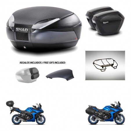 SHAD Suitcases sh23 + mounting bracket trunk SH48 backrest cover accessories 49 L KIT-476158